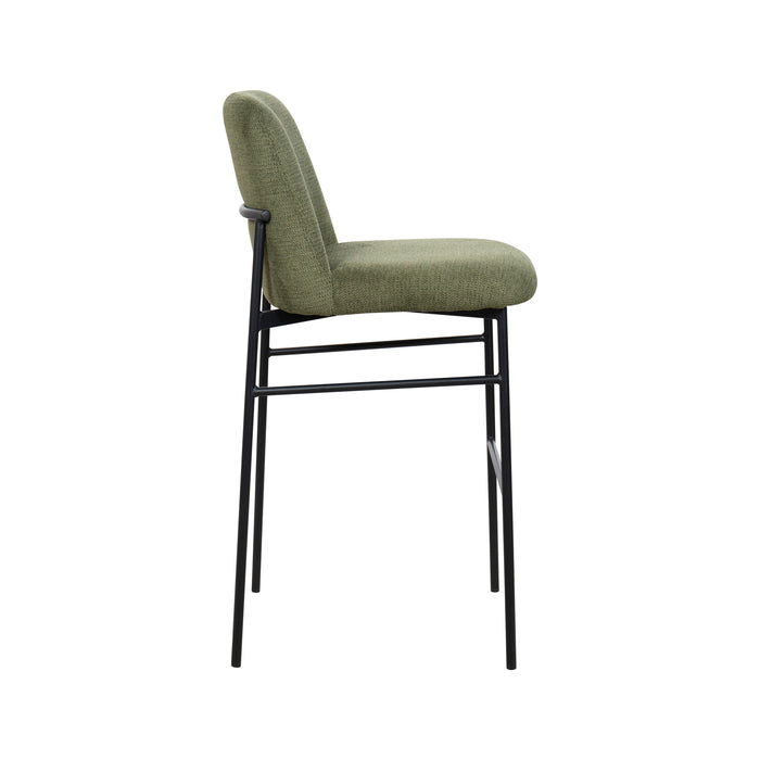 Erik Bar Chair W/ Black Metal Frame- Green (2 Per Carton)