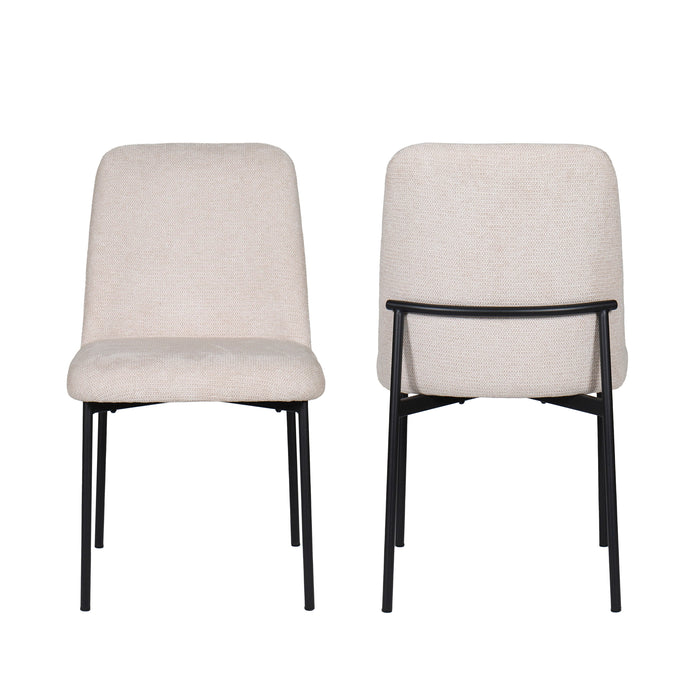 Erik Side Chair W/ Black Metal Frame -Beige (2 Per Carton)