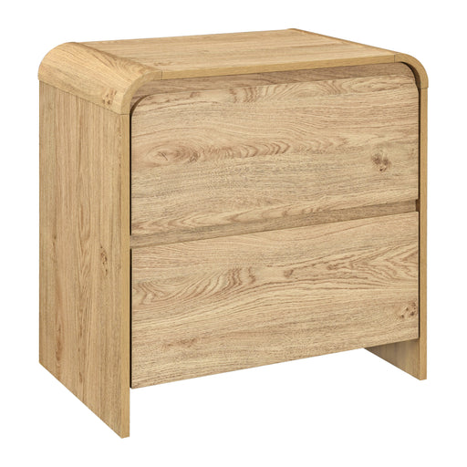 Mara Two Drawer End Table / Bedside Table-Natural