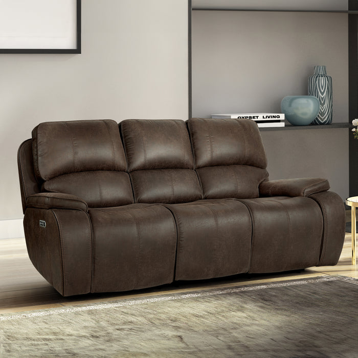 Brookings Sofa W/Pwr Hr & Fr-Brown