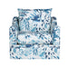 Sylvie Swivel Chair-Blue And White Print