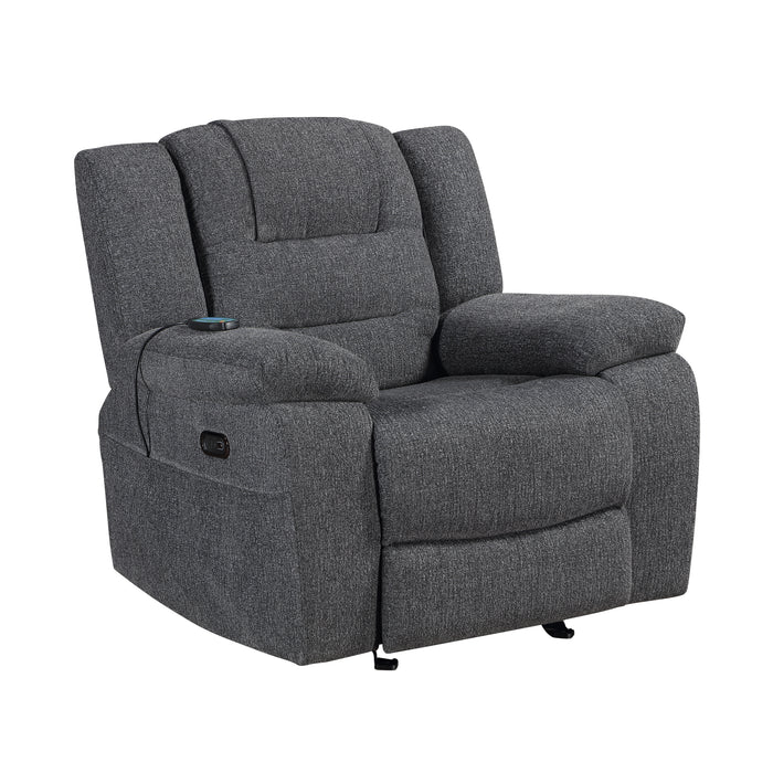 Redondo Glider Recliner W/Heat, Massage, Pwr Fr -Dk Gray