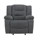 Redondo Glider Recliner W/Heat, Massage, Pwr Fr -Dk Gray