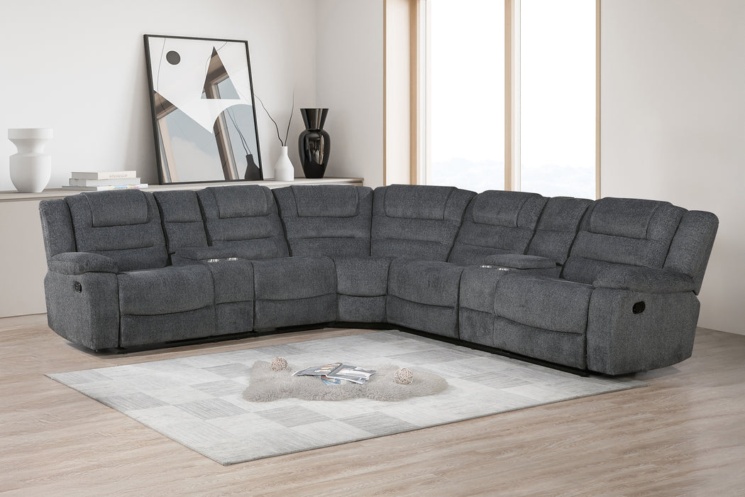 Redondo Raf Console Loveseat W/1 Recliner-Dk Gray
