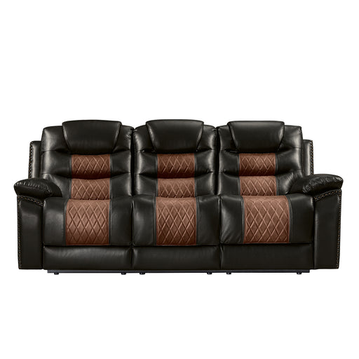 Nikko Sofa W/Dual Recliner-Brown