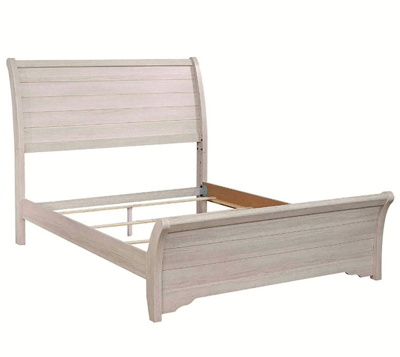 Crown Mark Furniture Coralee Queen Sleigh Bed in White B8130-Q
