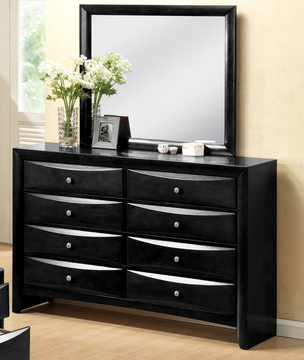 Crown Mark Furniture Emily Dresser Mirror in Black