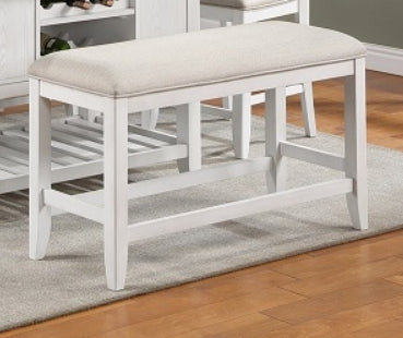 Crown Mark Furniture Wendy Counter Height Bench in White image
