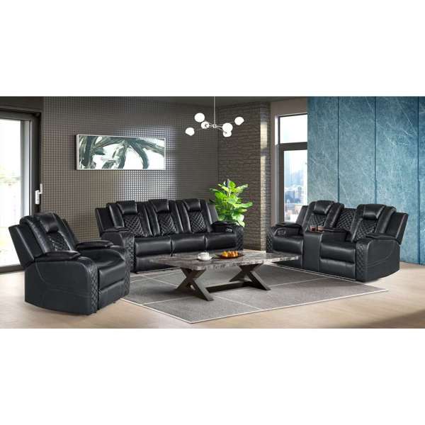 Carlo Power Motion Loveseat with Power Headrest (LEATHER)