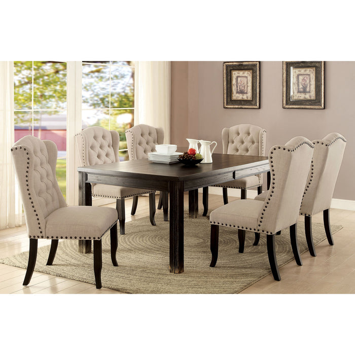 Sania 7 Pc Dining Table Set Black