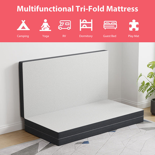 Hollyhock 3" Queen Tri-Fold Memory Foam Topper