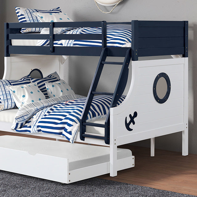 Nautia Twin/Full Bunk Bed Black & White