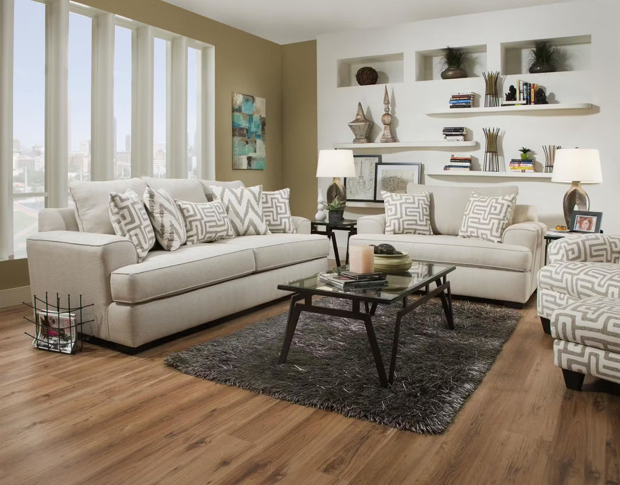 Colonist Sofa & Loveseat In Oatmeal