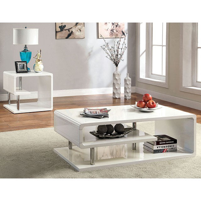 Ninove I White/Chrome Coffee Table